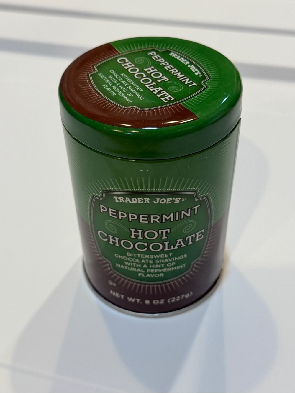 Trader Joe's Peppermint Hot Chocolate Shavings Tin Empty